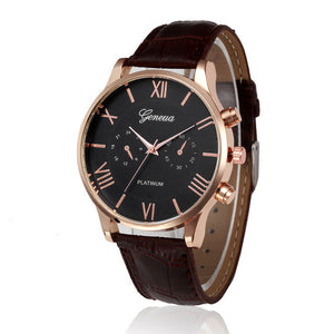 Retro Design Mens Watches Top Brand Luxury Men's Quartz Watch Leather Band Analog Alloy Wrist Watch Black Brown relojes