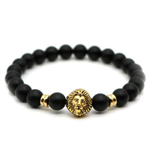 Load image into Gallery viewer, Matte Stone Lion Men&#39;s Bracelet