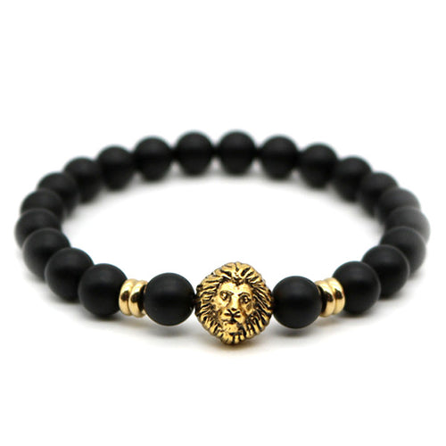 Matte Stone Lion Men's Bracelet