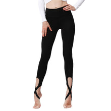 Load image into Gallery viewer, Ladies Yoga Pants High Waist Solid Cross Stirrup Stretch Sexy Yoga Ballet Dance Training Sport Gym Tights Fitness Women Leggings