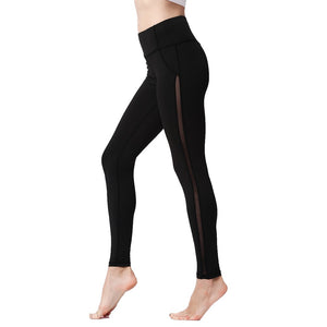 Women Leggings High Waist Push Up Sexy Mesh Quick Dry Elasticity Slim Sport Gym Tights Training Fitness Yoga Running Pants 2018