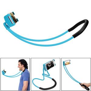 360 Degree Rotation Lazy Bendable Flexible Hang Neck Phone Holder