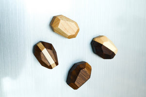 Geometric Wooden Magnets (Set of 4)